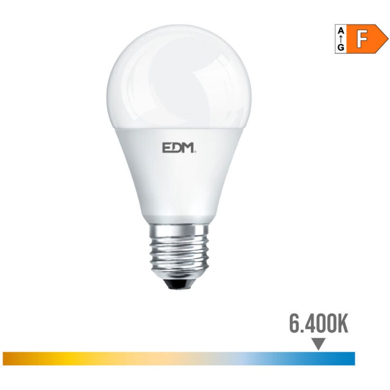 foto del prodotto edm lampada led e27 7 7w 600 600lm 64 6400kfralatn luce fredda 6x10,8cm