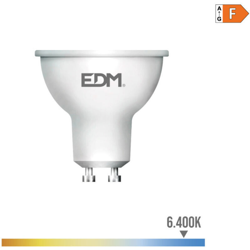 foto del prodotto edm lampada led gu10 5w 64 luce fredda 6400k 450 450lmfralatn 5x5,5cmfralatn
