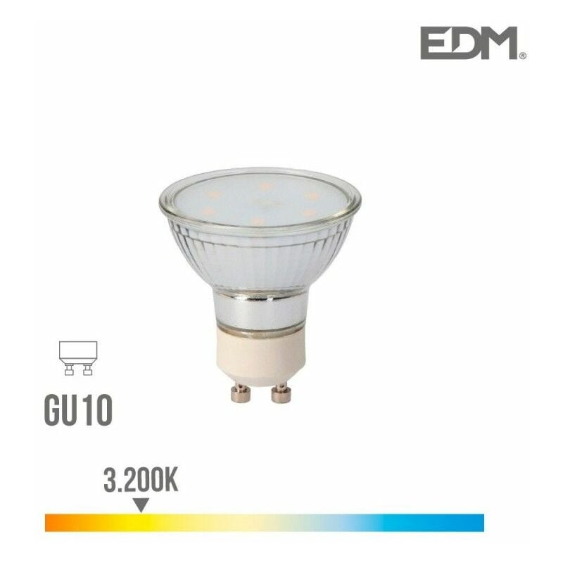 foto del prodotto edm lampada led gu10 vetro dichroico 5 5w 400 400lmfralatn 3200kfralatn 5x5,5cm