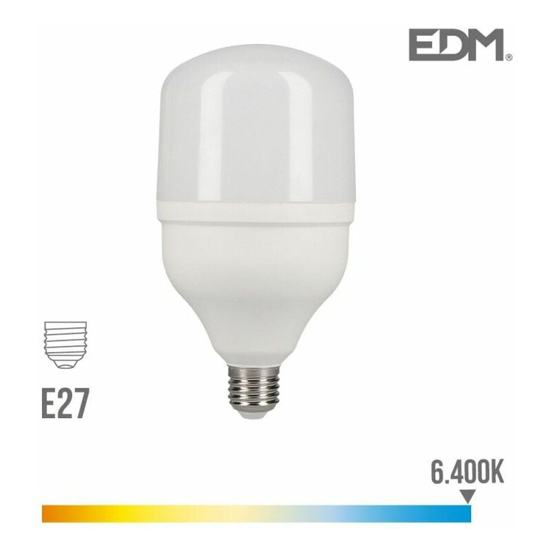foto del prodotto edm lampada led industriale e2727 20w 20 2045lm 64 6400kfralatn luce fredda 8x16,5cm