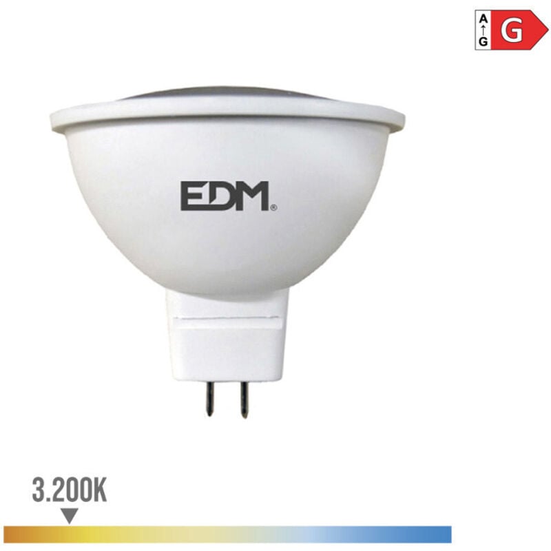 foto del prodotto edm lampada led mr16 gu5.3 12 5w 12v 450 450lmfralatn 3200kfralatn luce calda5 5x5cm