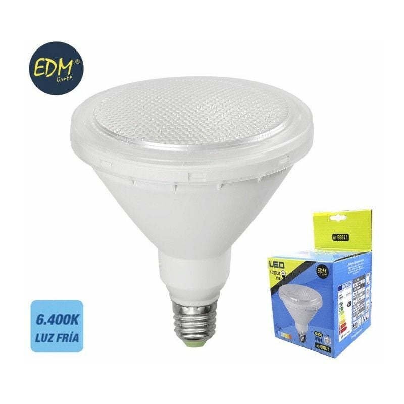 foto del prodotto edm lampada led par38 e27 15 15w 1200 1200lm 64 6400kfralatn ip64fralatn spot esterno