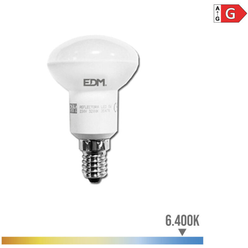 foto del prodotto edm lampada led r50 e14 400 5w 400 400lm 64 6400kfralatn luce fredda50 50x86mm