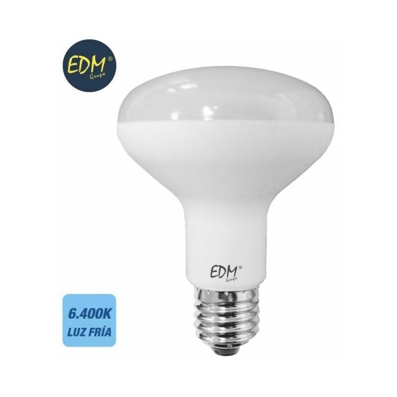 foto del prodotto edm lampada led r80 e2727 10w 9 932lm 64 6400kfralatn luce fredda11 8x11cm