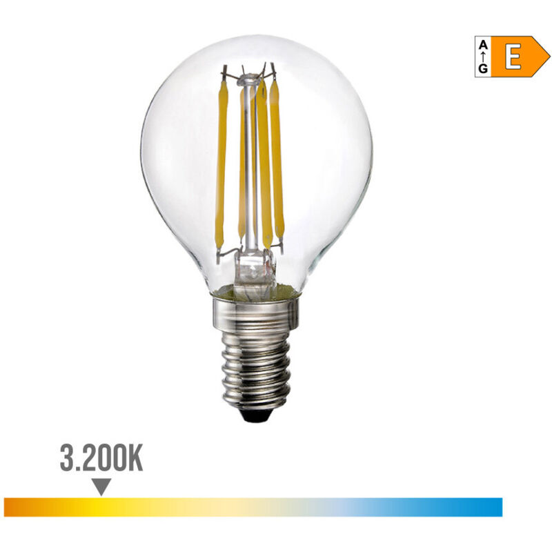 foto del prodotto edm lampada led sferica e14 4w 500lm luce calda 4,5x7,8cm