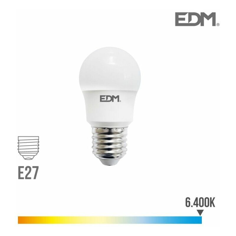 foto del prodotto edm lampada led sferica e274 8,5w 1000 1000lmfralatn luce fredda 4,5x8,6cm