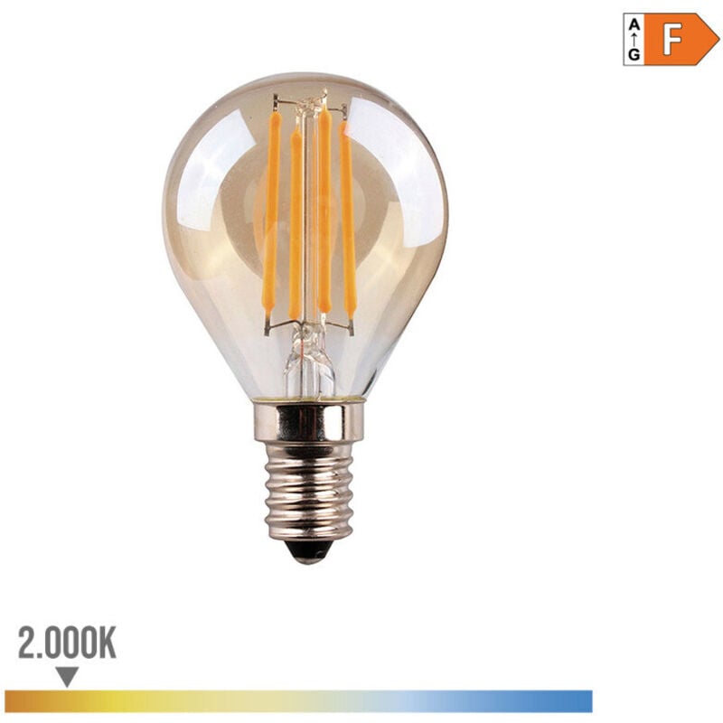 foto del prodotto edm lampada led sferico vintage 4.5 vetro14 e14 4.5 4.5w 400 400lmfralatn 2000kfralatn 4.5x7.8cm
