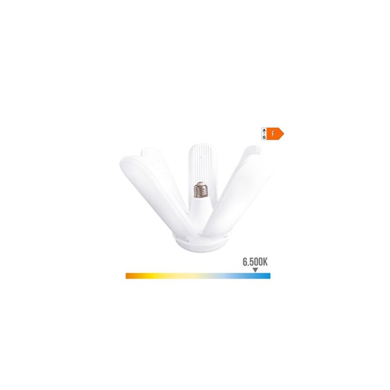 foto del prodotto edm lampadina led multidirezionale con 144 led e27 45w 6500k 4265lm con ali pieghevoli ip20 385x125mm colore bianco