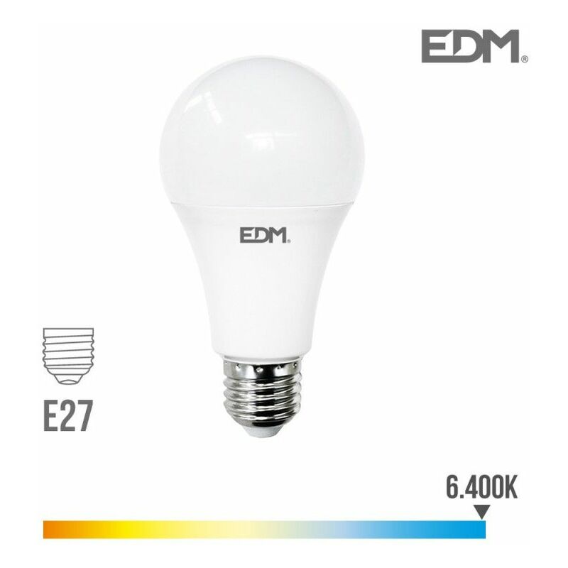 foto del prodotto edm lampadina led standard e27 24w 2700lm 6400k luce fredda 7x13,6cm