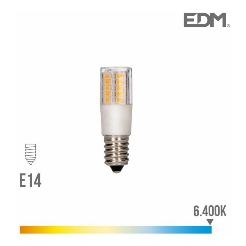 foto del prodotto edm lampadina led tubolare e14 5.5w 700lm 6400k luce fredda 1.8x5.7cm