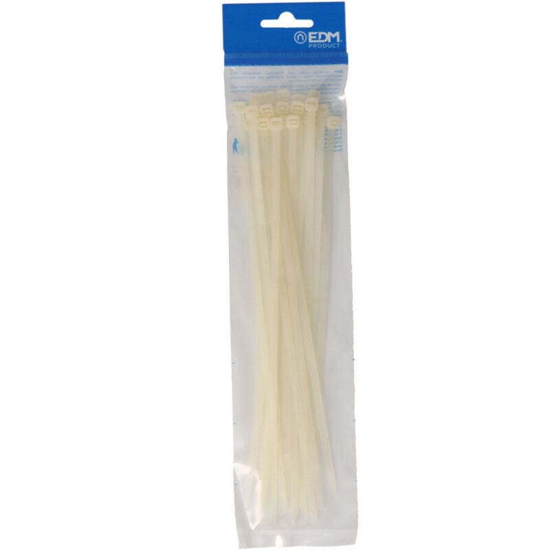 foto del prodotto edm legami di fissaggio in nylon bianco 250 250x4,8 mm 25 alta qualit 25 25 unit 