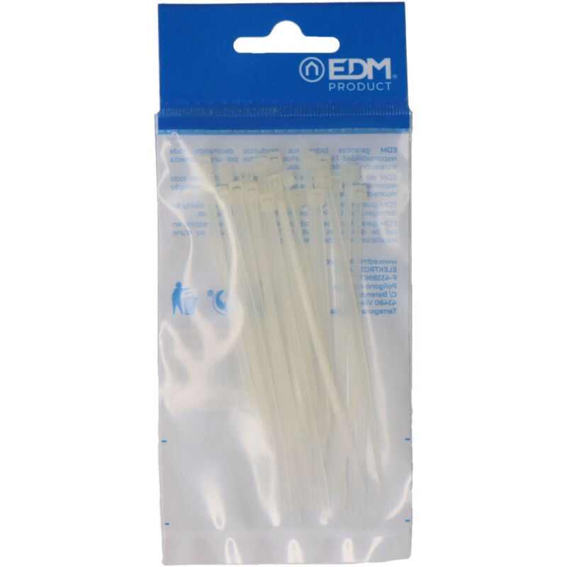 foto del prodotto edm legami di nylon bianco 100x2,5 mmfralatn alta qualit 25 lotto 25fralatn