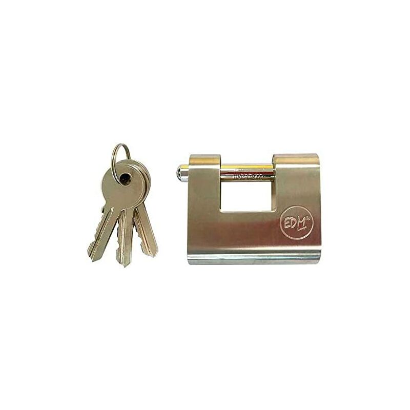 foto del prodotto edm lucchetto di sicurezza in ottone rinforzato 50,5x48,5x20mm in blister