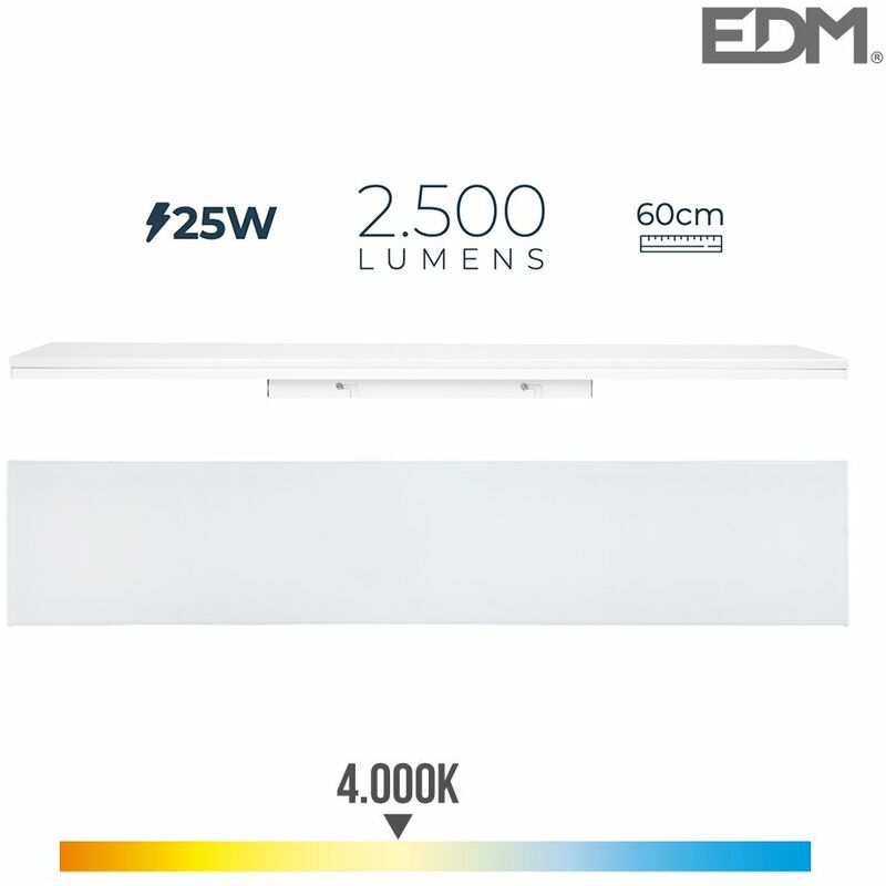 foto del prodotto edm luce piatta a led 60cm 25w 2500lm 4000k 31753
