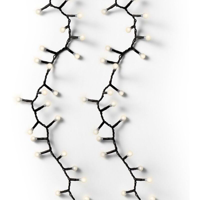 foto del prodotto edm luci di natale catena a ciliegia con led 3 mm da esterno con 8 funzioni, da 500 led cavo nero luce multicolor