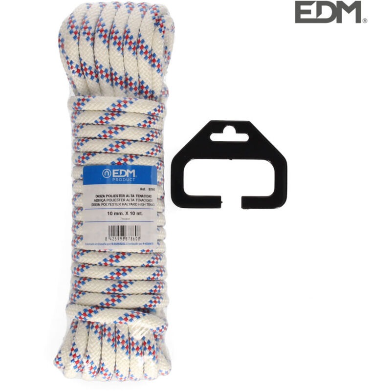 foto del prodotto edm matassa 10 mt. di drizza in poliestere alta tenacit tricolore. calibro 10 mm