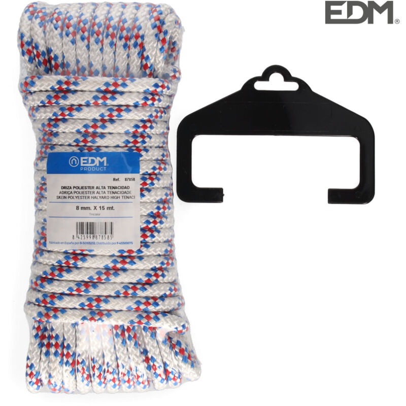 foto del prodotto edm matassa 15 mt. di drizza in poliestere alta tenacit tricolore. 8 mm di calibro