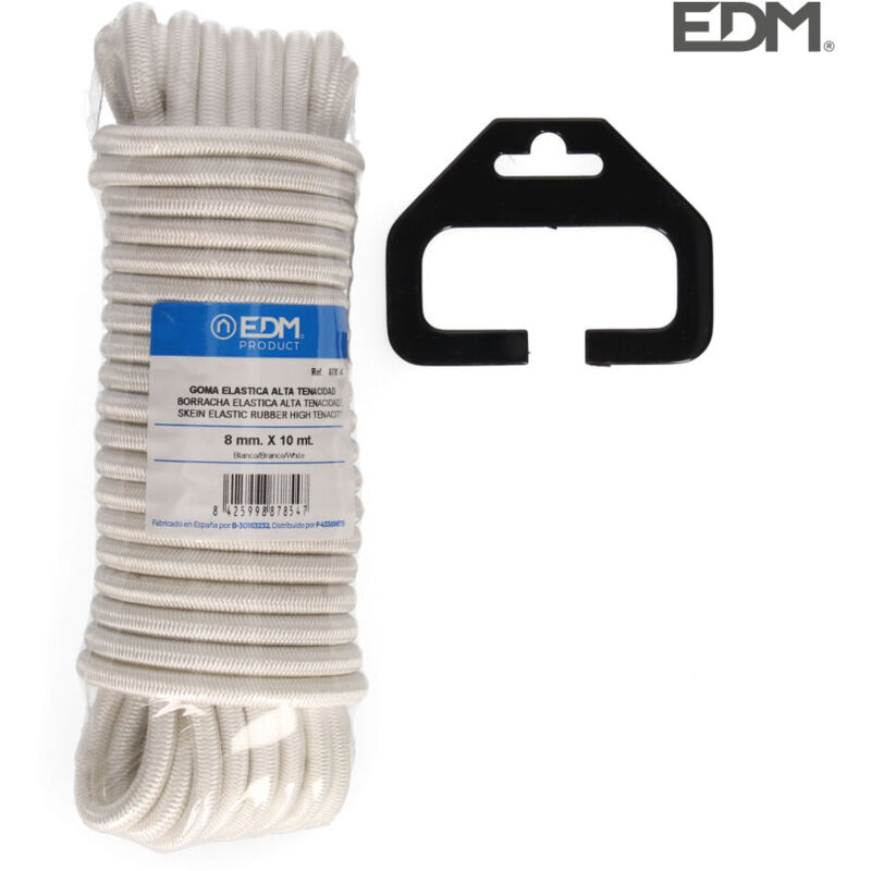 foto del prodotto edm matassa da 10 mt. di gomma elastica bianca ad alta tenacit . calibro 8 mm