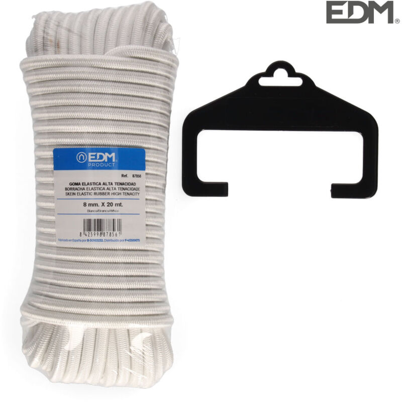 foto del prodotto edm matassa da 20 metri di gomma elastica bianca ad alta tenacit . calibro 8 mm