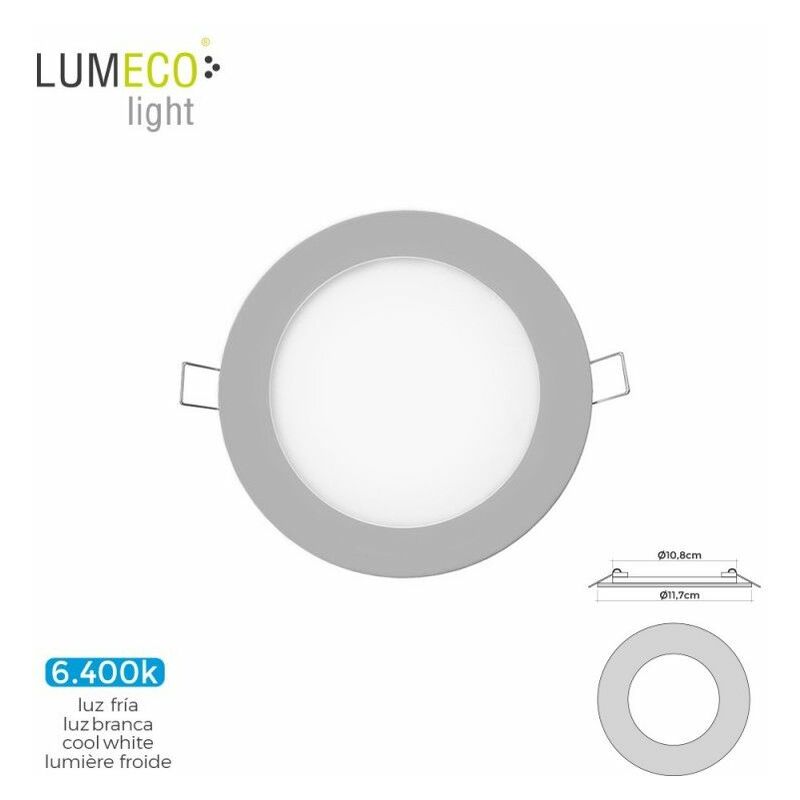 foto del prodotto edm - mini faretto rotondo a led 6w - 320lm - 6400k - cornice cromata - 31603