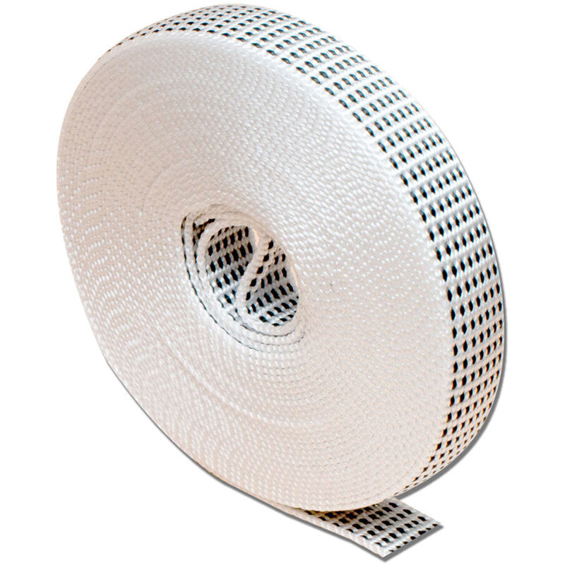 foto del prodotto edm - nastro cieco 'pr26', largo 14 mm e lungo 6 metri, in polipropilene bianco con puntini neri