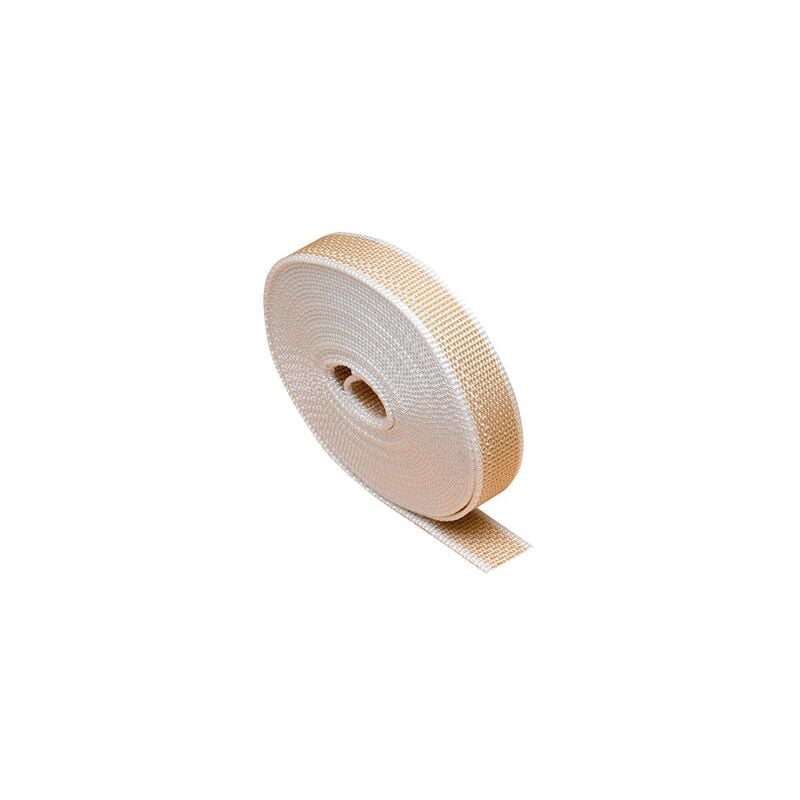 foto del prodotto edm nastro cieco pr26 , largo 22 mm e lungo 6 metri, in polipropilene beige e bianco