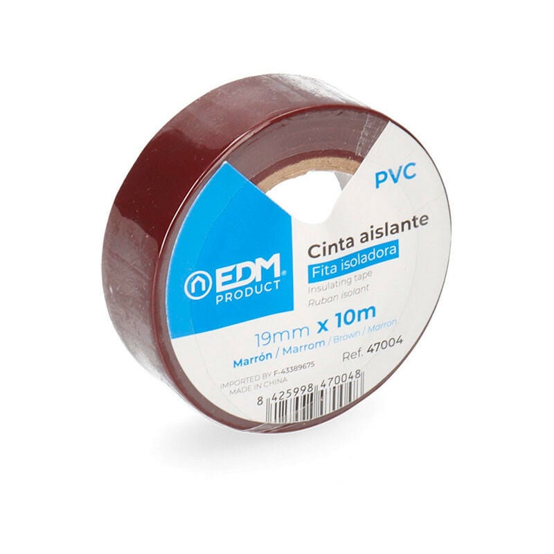 foto del prodotto edm nastro isolante marrone 10m x 19mm pvc di alta qualit resistente