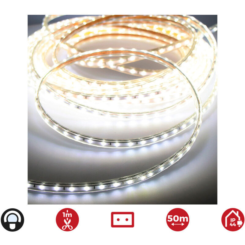 foto del prodotto edm nastro led 50m 60 60 led mfralatn bianco freddo ip ip44fralatn interno esternofralatn