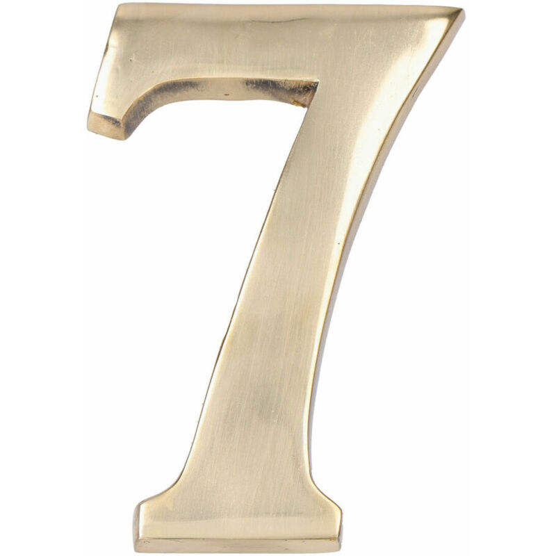 foto del prodotto edm - numero 7 in ottone lucido 10cm fissaggio invisibile
