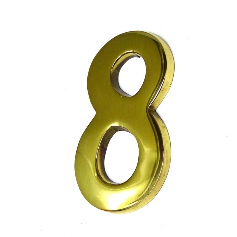 foto del prodotto edm - numero 8 in ottone lucido 10 cm fissaggio invisibile