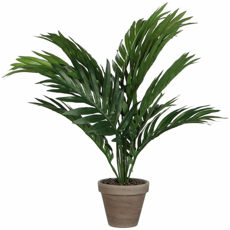 foto del prodotto edm palma gialla o areca in pvc con vaso grigio d11,5cm h45xd60cm