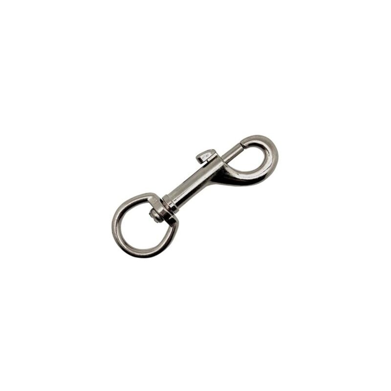 foto del prodotto edm portachiavi a moschettone con anello girevole msq05 80x30x25mm in acciaio nichelato