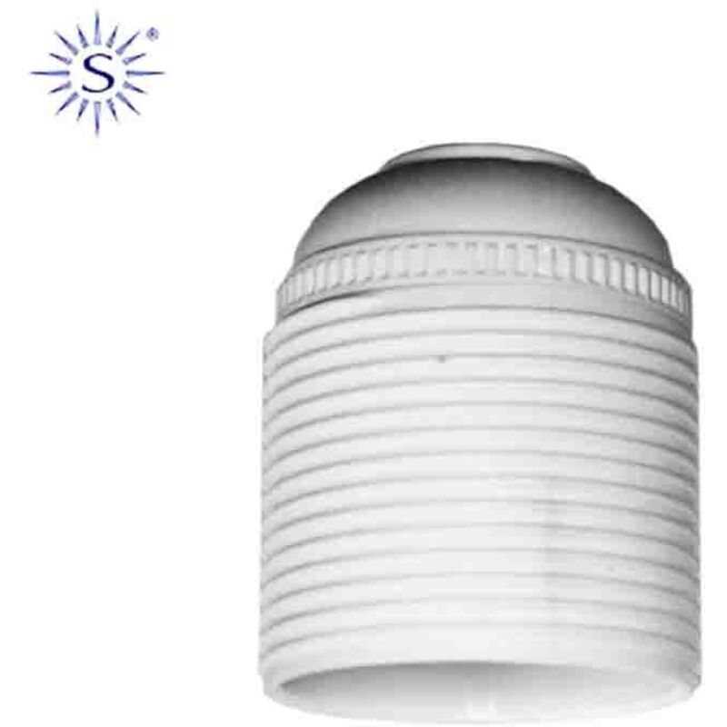 foto del prodotto edm - portalampada e27 filettato bianco omologato solera 6829crb