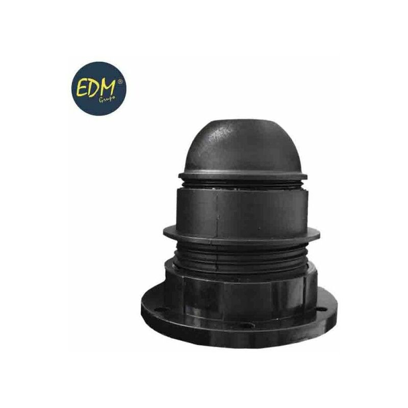 foto del prodotto edm portalampada semi filettato e 27 approvato rondella nera confezione termoretraibile 