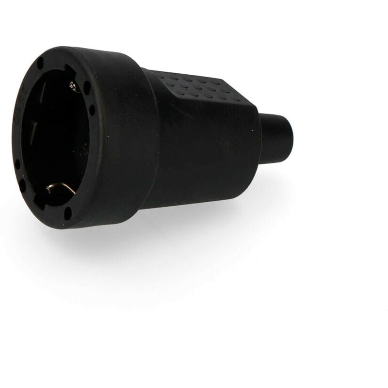 foto del prodotto edm presa impermeabile in gomma 10 16a ip44 4,8 mm nero