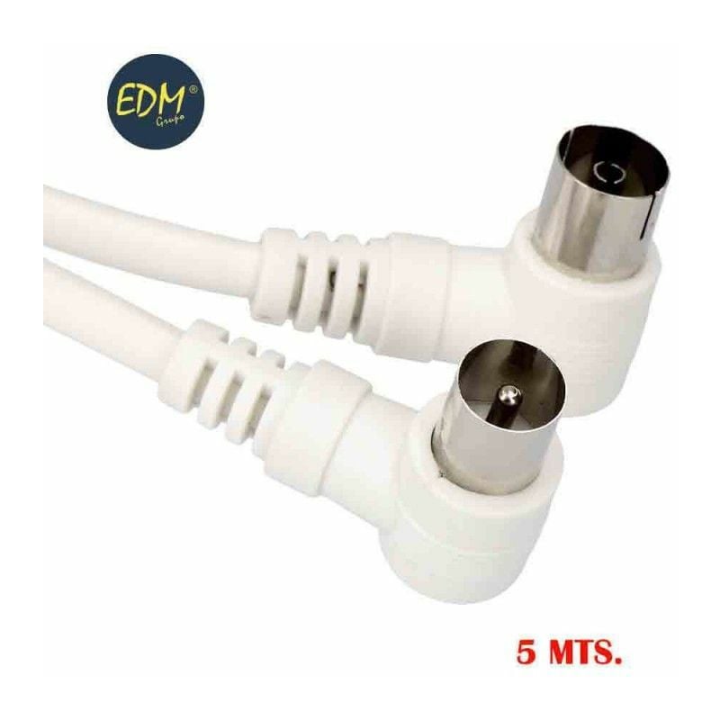 foto del prodotto edm prolunga tv angolata da 9,5 mm 5 m confezionata bianco