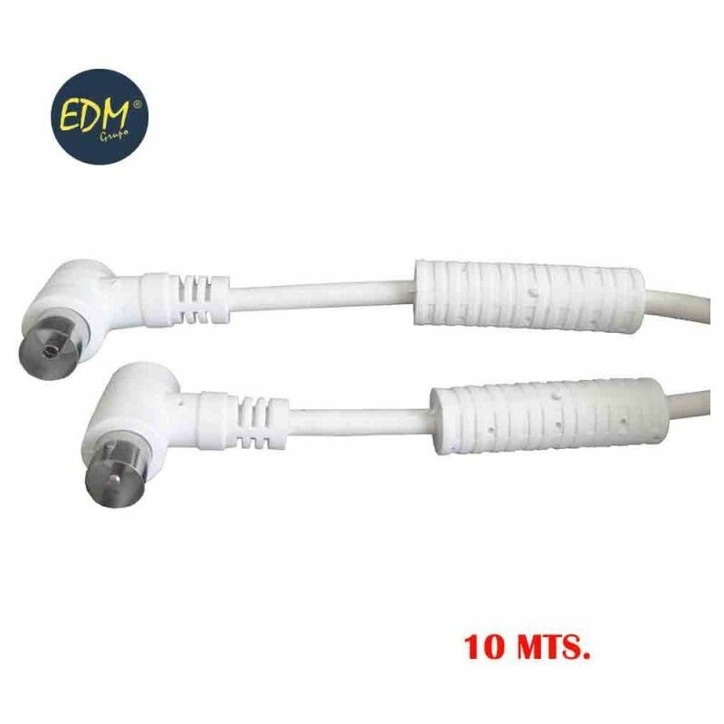 foto del prodotto edm prolunga tv video angolata con filtro 9,5mm bianco confezionato da 10m