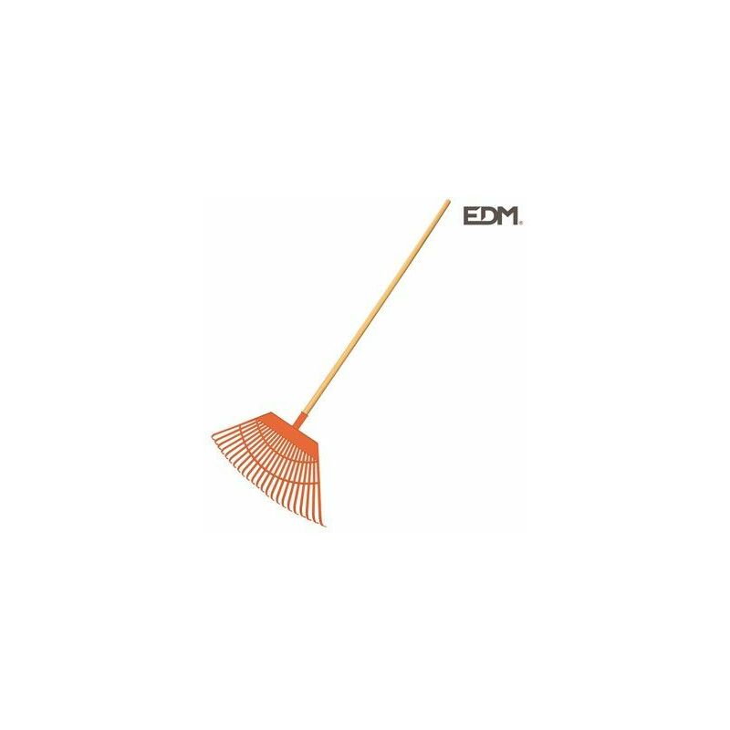 foto del prodotto edm - rastrello da giardino grande 55x31x116 cm colore arancione