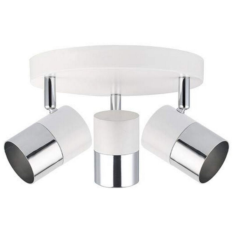 foto del prodotto edm - riflettore 'luna' 3 elementi bianco osso + argento gu-10