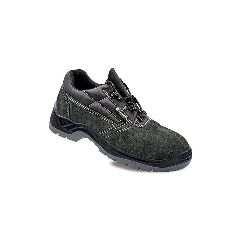foto del prodotto edm - scarpe di sicurezza in pelle crosta traforata grigia s1p src misura 37 blackleather