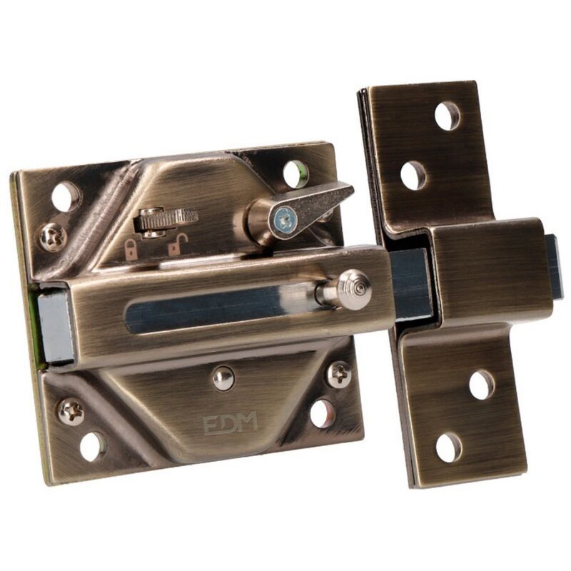 foto del prodotto edm - serratura con catenaccio in acciaio con 5 chiavi incluse