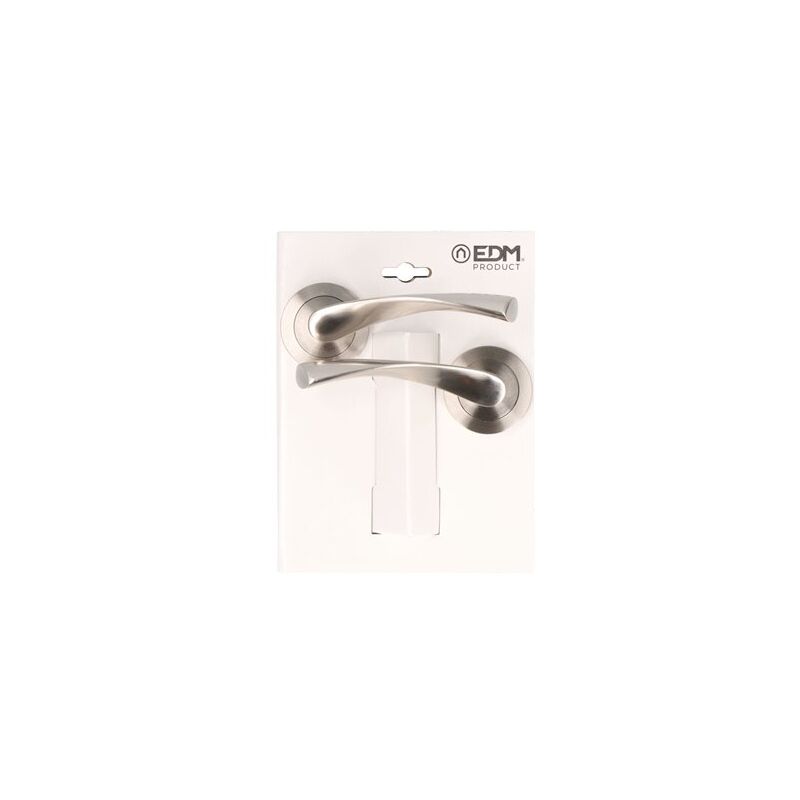 foto del prodotto edm set rosetta e maniglia 707 per porte di passaggio 6,5x12cm in alluminio color nichel