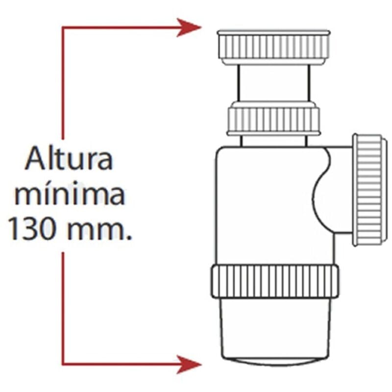 foto del prodotto edm - sifone a 'y' 1' 1 2' completo di tappo e catenella