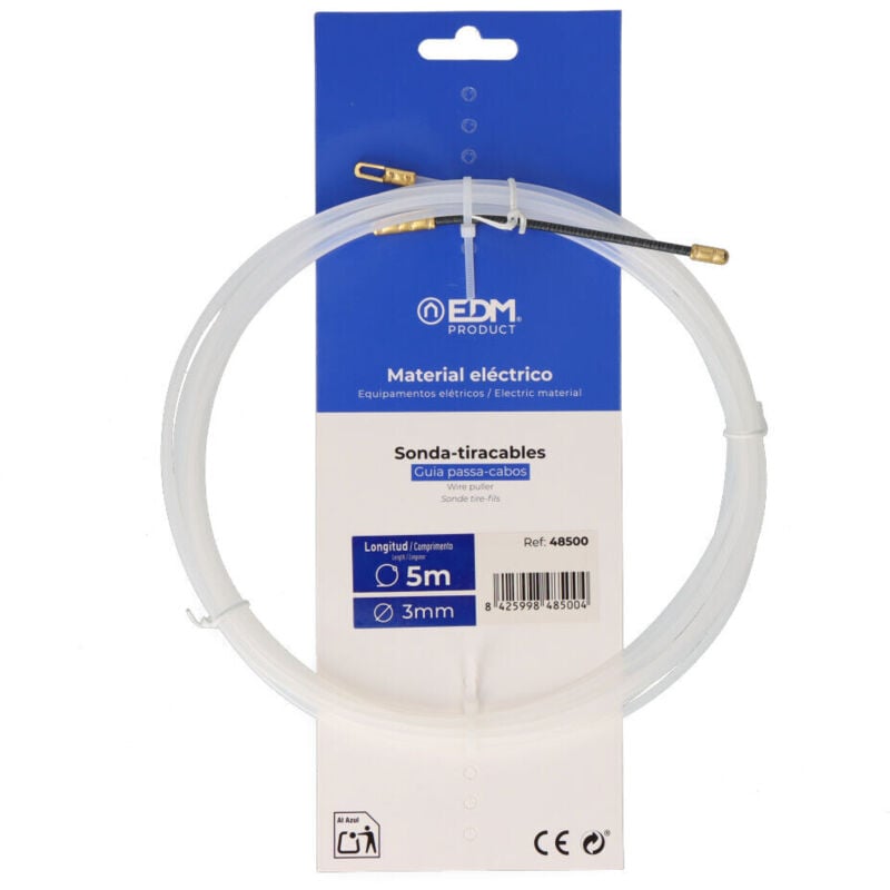 foto del prodotto edm sonda di guida in nylon ible 5m x 3mm flex leggera e resistente fralatn bianco