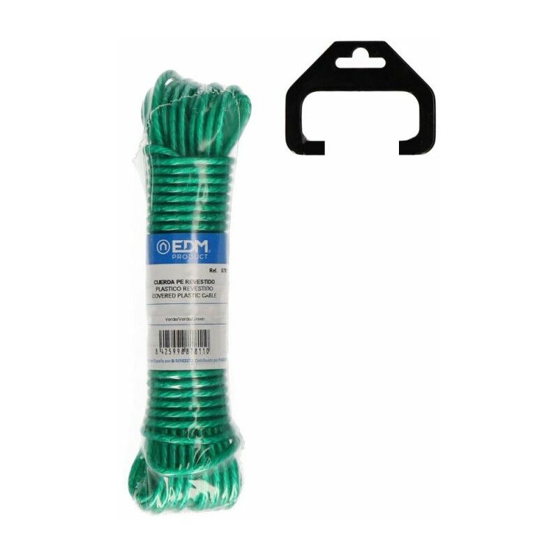 foto del prodotto edm stendibiancheria in matassa di plastica rivestita in pvc 15 m verde
