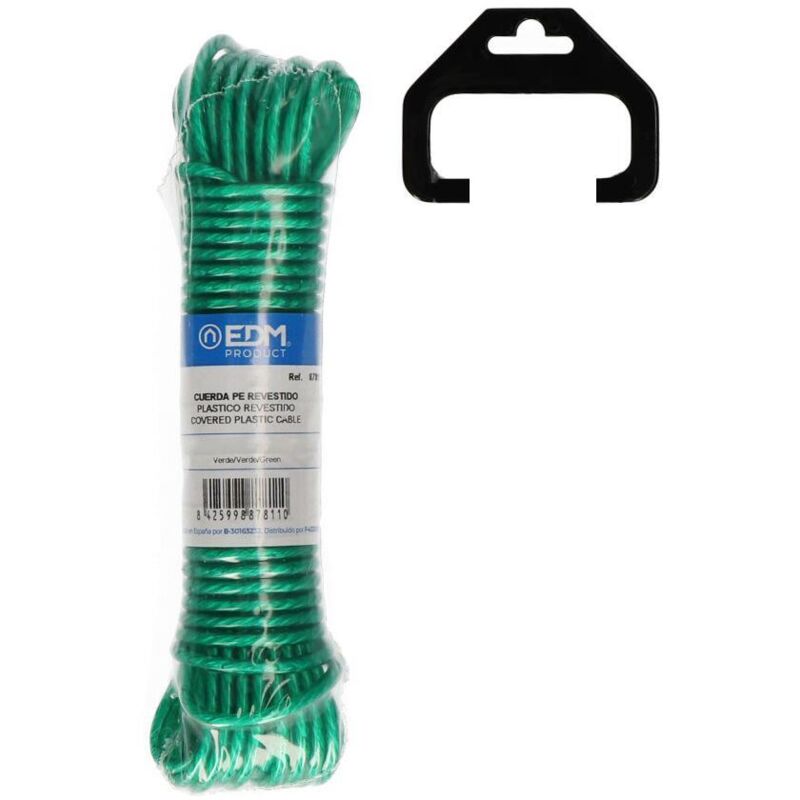 foto del prodotto edm - stendibiancheria in matassa di plastica rivestita in pvc 25 m verde
