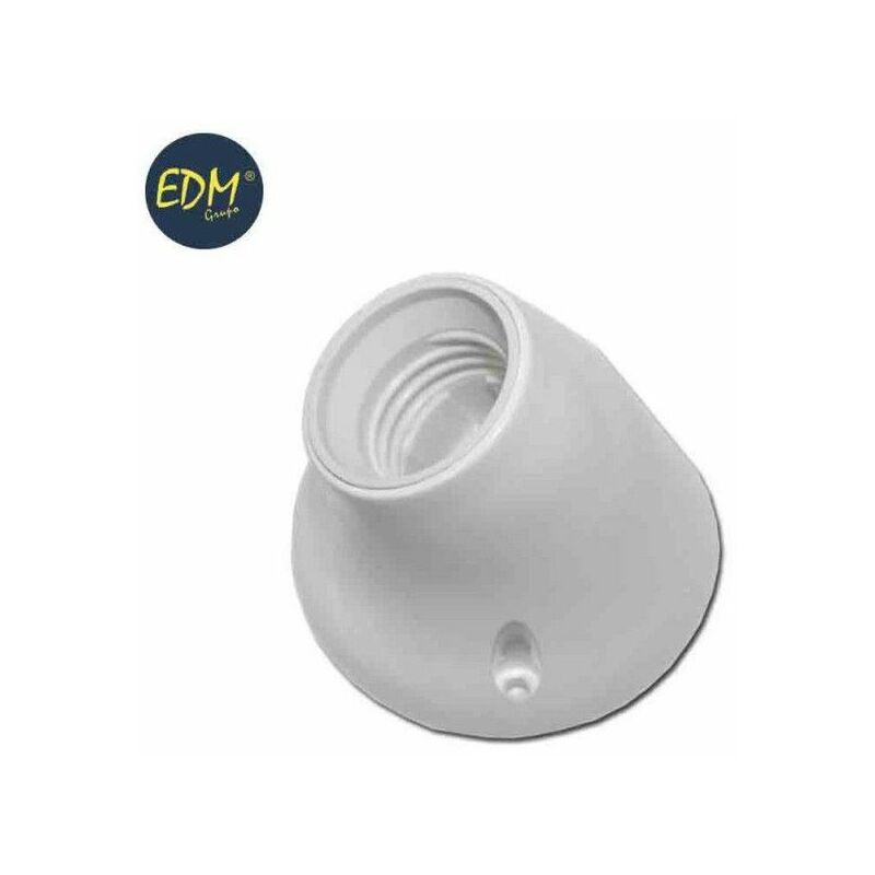 foto del prodotto edm supporto della lampada curva e27 blan interno 40 bianco 40 40w maxfralatn termoplastico