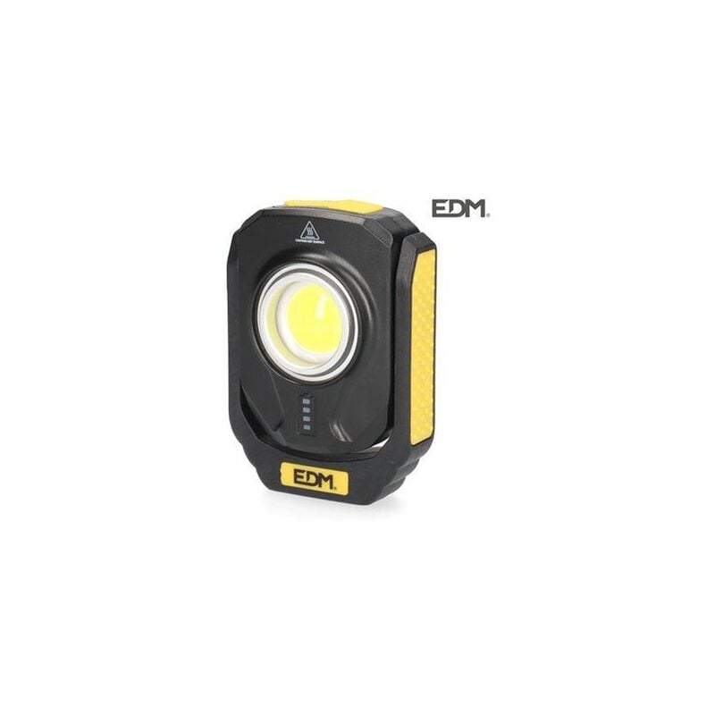 foto del prodotto edm torcia con 1 led 10w 900lm compatta ricaricabile base magnetica