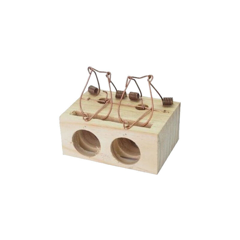 foto del prodotto edm trappola in legno 2 entrate compatto 9,5x6,4x4,1cm efficace e sicuro