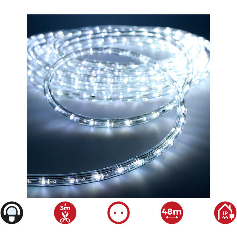 foto del prodotto edm tubo led ilediled 2 vie 48m 36 led m bianco freddo ip44 interno esterno